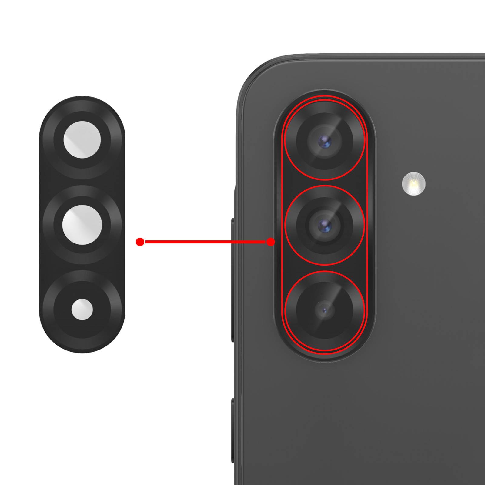 Lentille Caméra Arrière de Remplacement pour Galaxy A36 en Verre Trempé-2