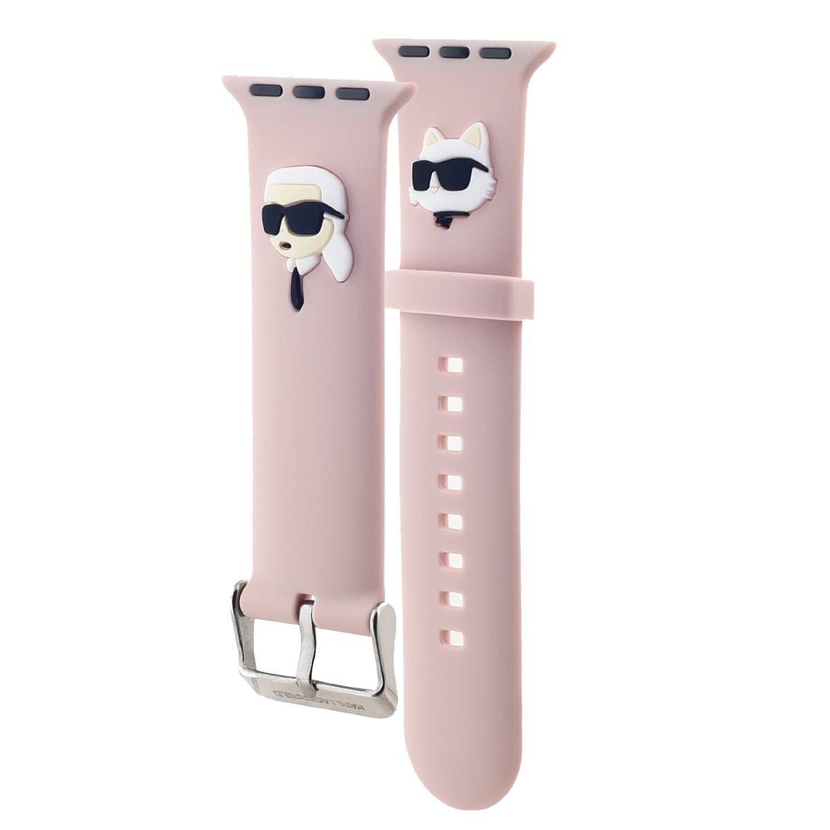 Bracelet pour Apple Watch 42 / 45 / 49mm en Silicone Motif Karl et Choupette-1
