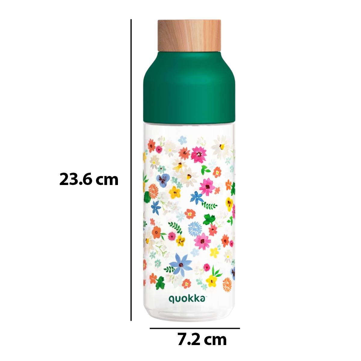 Bouteille d’Eau Réutilisable Ice 720ml avec Bouchon Bois et Motif Floral-3