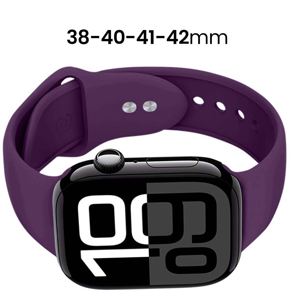 Bracelet pour Apple Watch 38 / 40 / 41 / 42mm en Silicone Liquide Souple-3