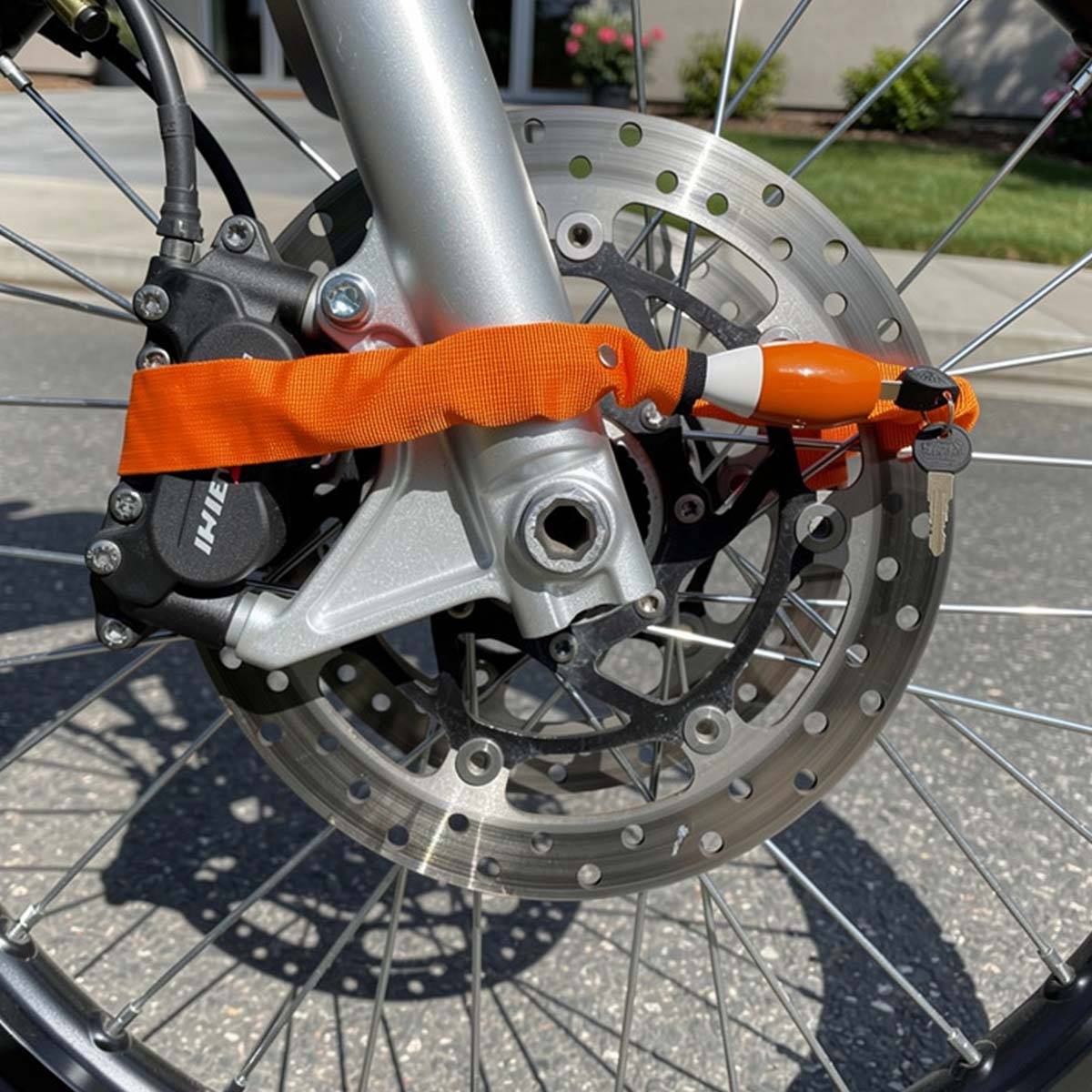 Antivol à Câble Renforcé 120cm avec Tête en Métal pour Vélo et Moto-2