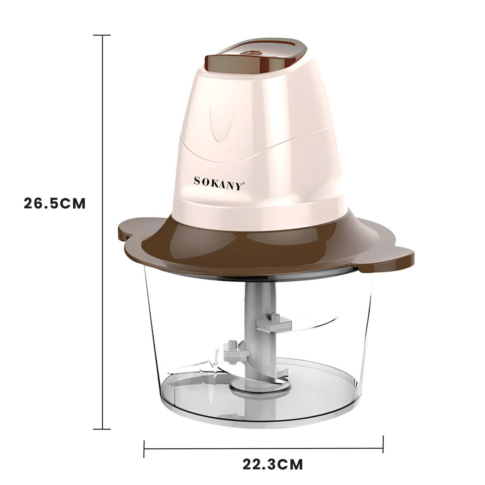 Hachoir Électrique 300W 2L avec Lame en Acier Inoxydable Double Vitesse-3