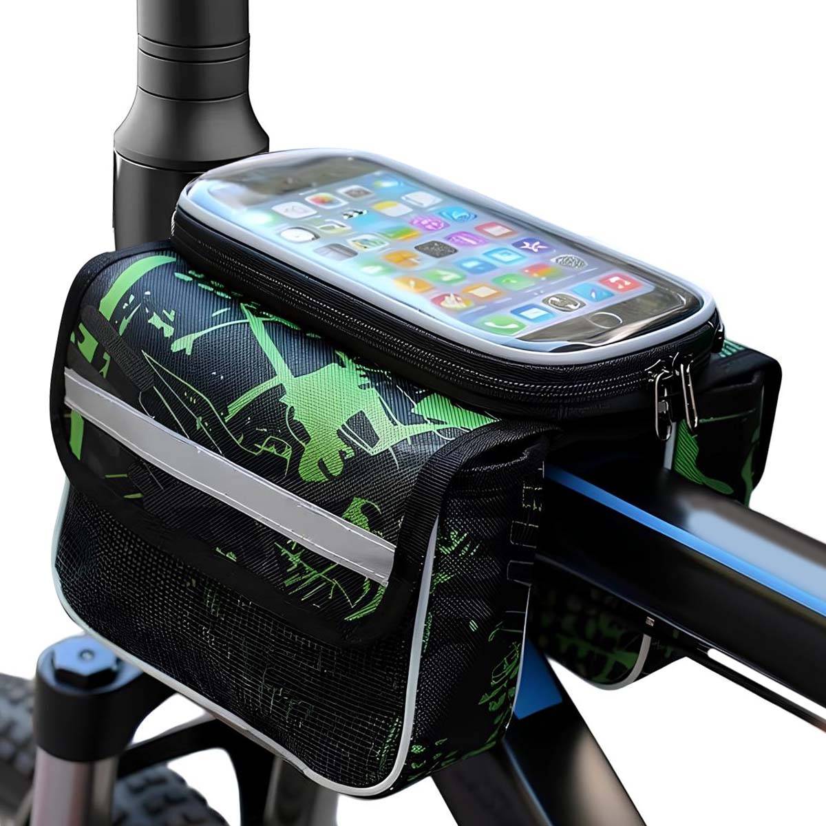 Support Smartphone Vélo Étanche avec Sacoche Cadre-0
