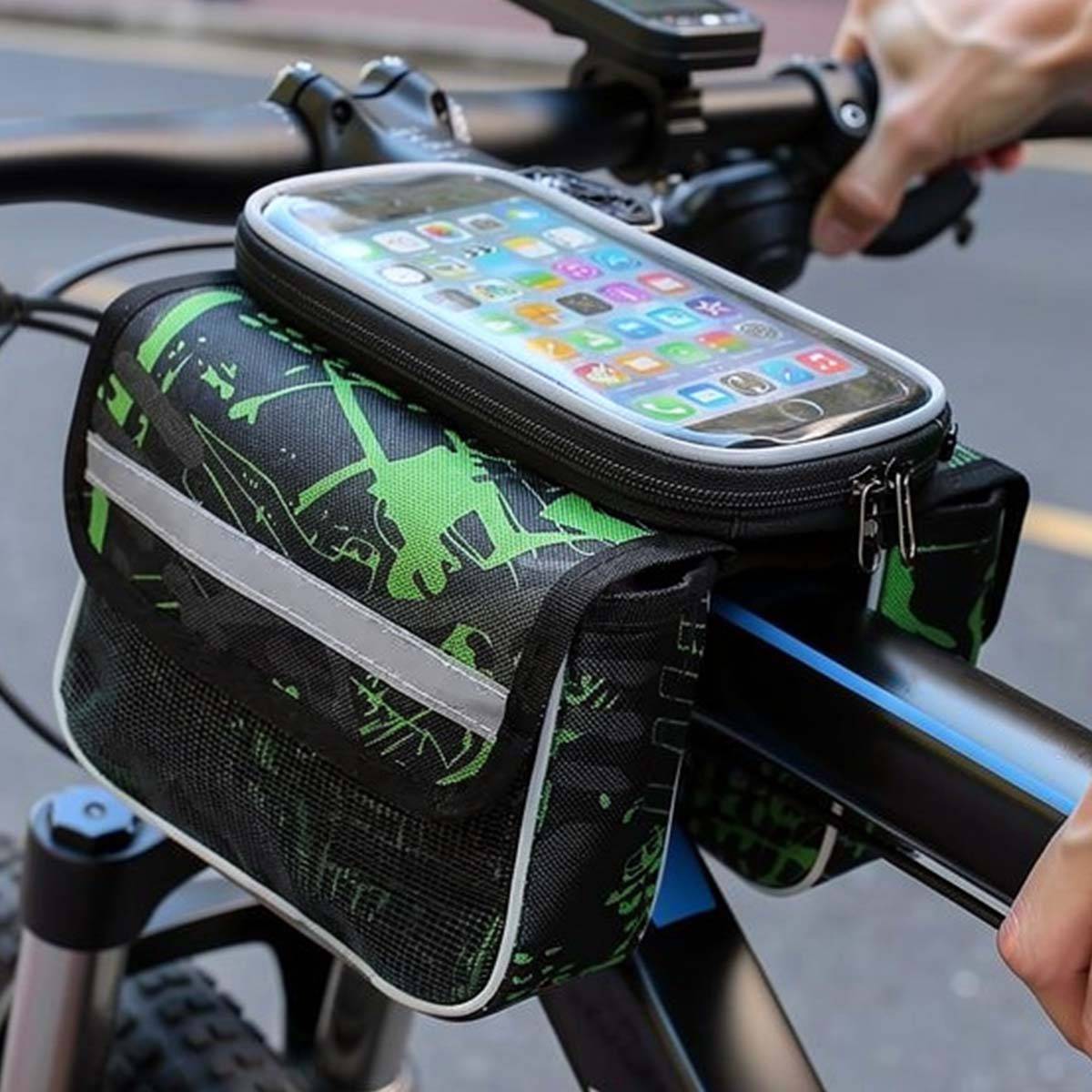 Support Smartphone Vélo Étanche avec Sacoche Cadre-2