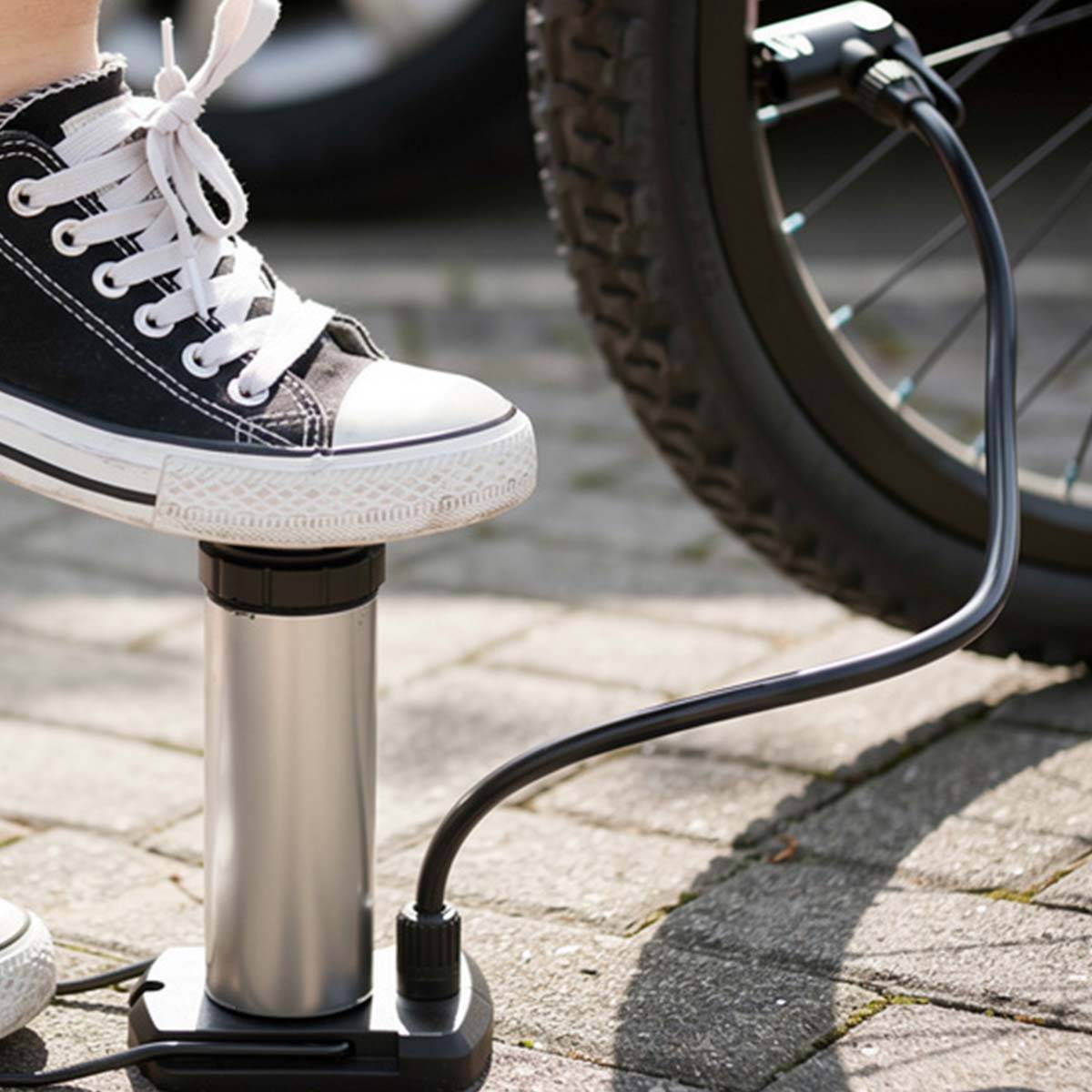 Pompe à Pied Compacte 17x4.5cm Pression Jusqu’à 100 PSI pour Vélo et Moto-2
