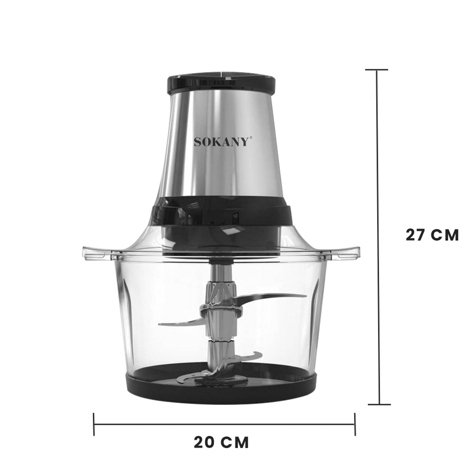 Hachoir Électrique 800W 2L avec Lames Inoxydable à Double Vitesse-3