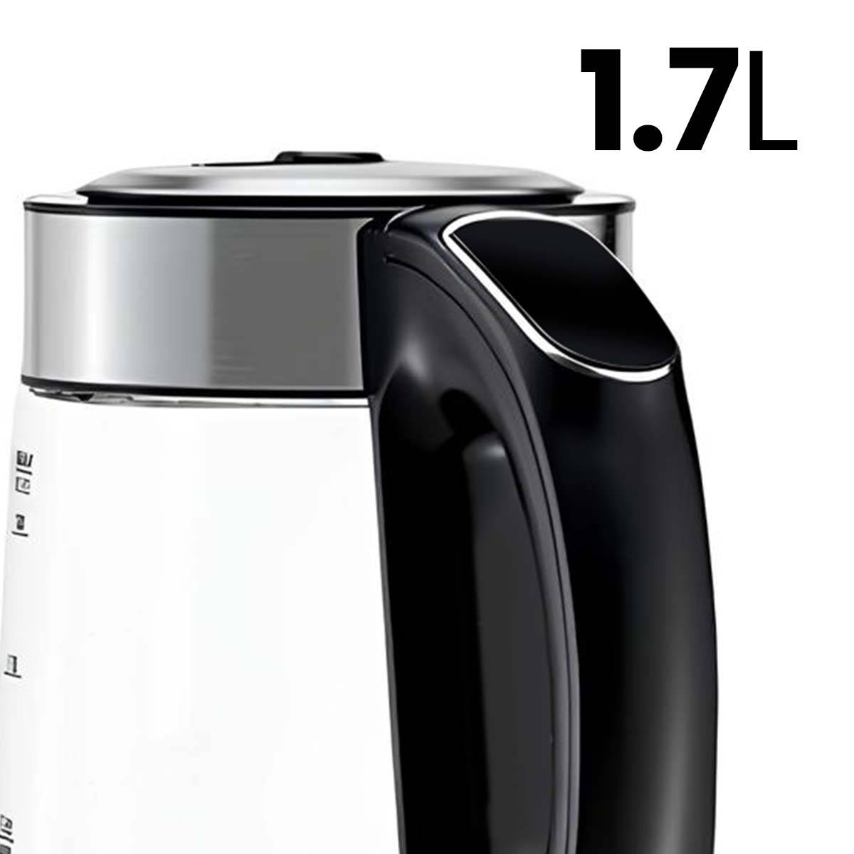 Bouilloire Électrique 1.7L 2000W Verre Borosilicate avec Réglage de Température-4