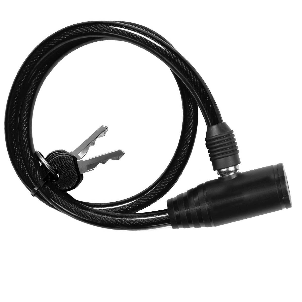 Câble Antivol à Tête Ronde Compacte avec Serrure à Clé pour Vélo et Trottinette-1