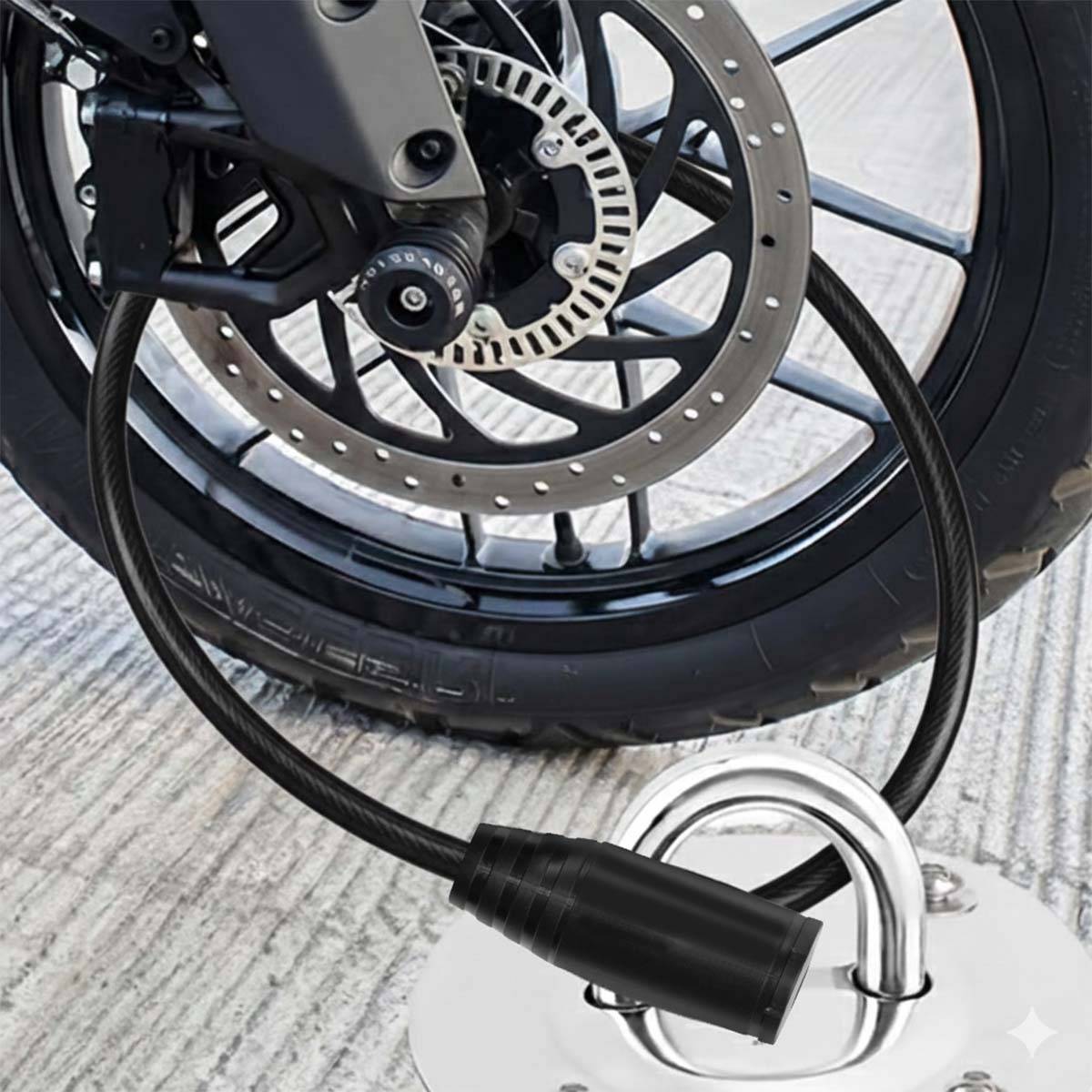 Câble Antivol à Tête Ronde Compacte avec Serrure à Clé pour Vélo et Trottinette-2