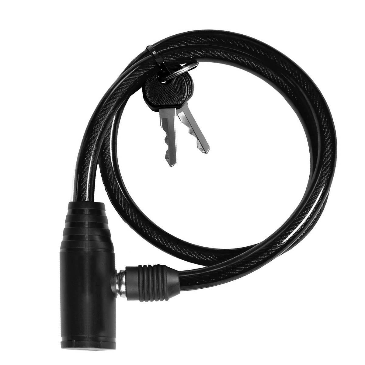 Câble Antivol à Tête Ronde Compacte avec Serrure à Clé pour Vélo et Trottinette-4