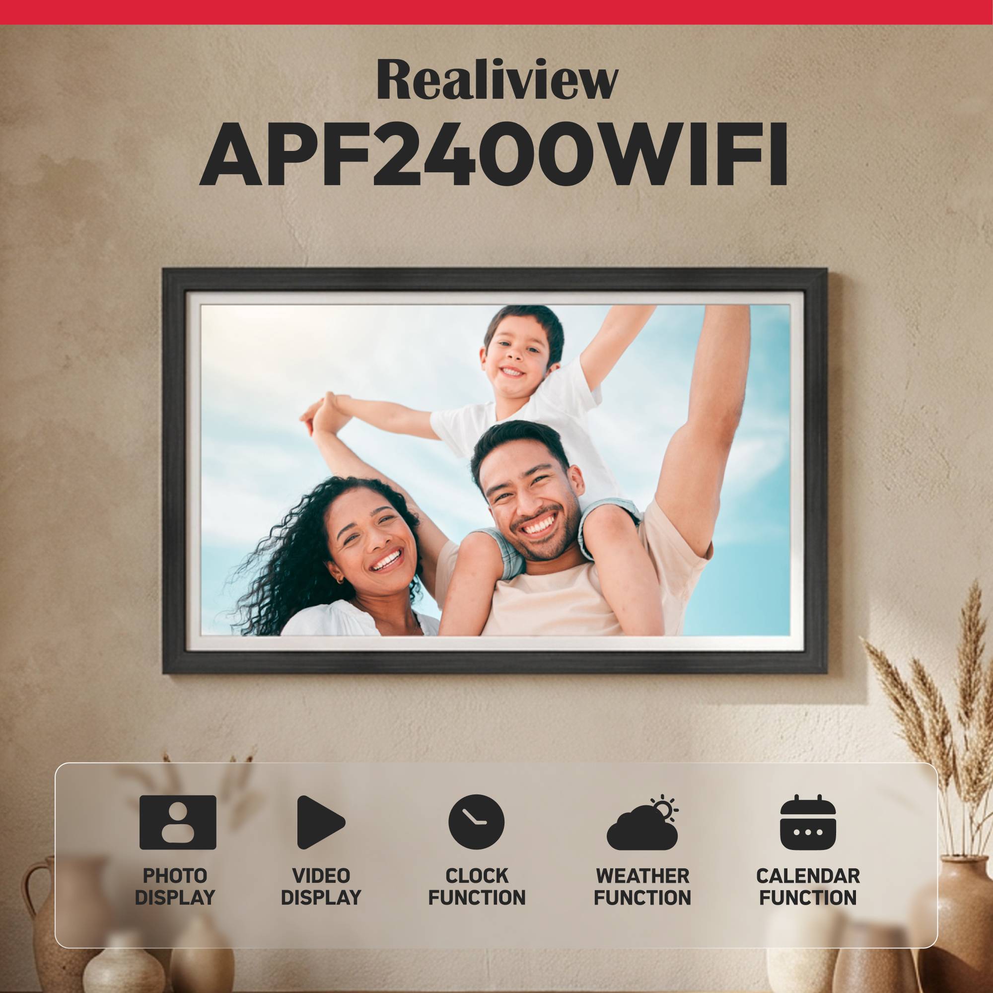 Cadre photo numérique Wi-Fi 24" tactile Full HD 32 Go-1