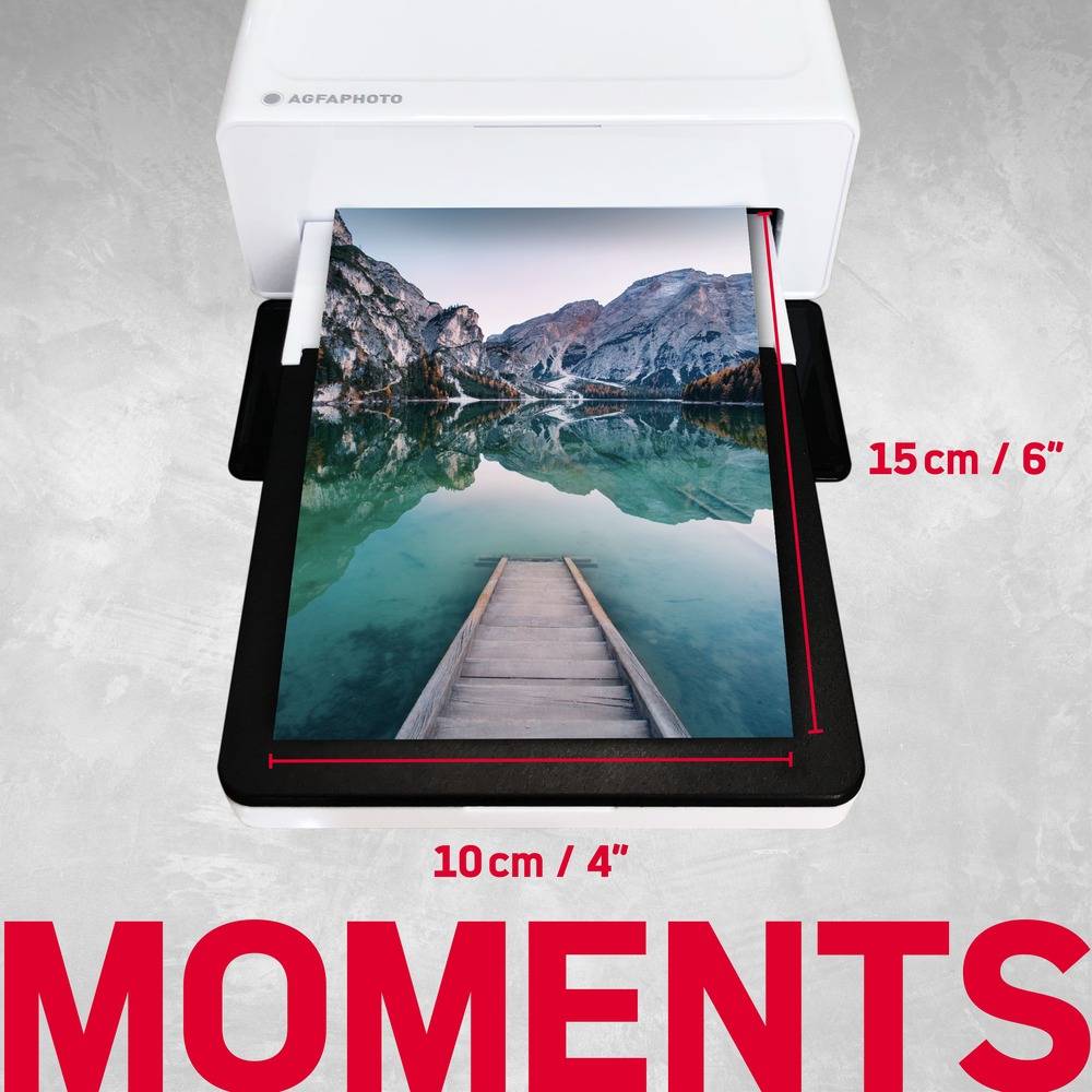 AGFAPHOTO Realipix Moments AMO46 - Imprimante Photo Smartphone 10x15 cm, Bluetooth pour Apple/Android, Sublimation Ther-1