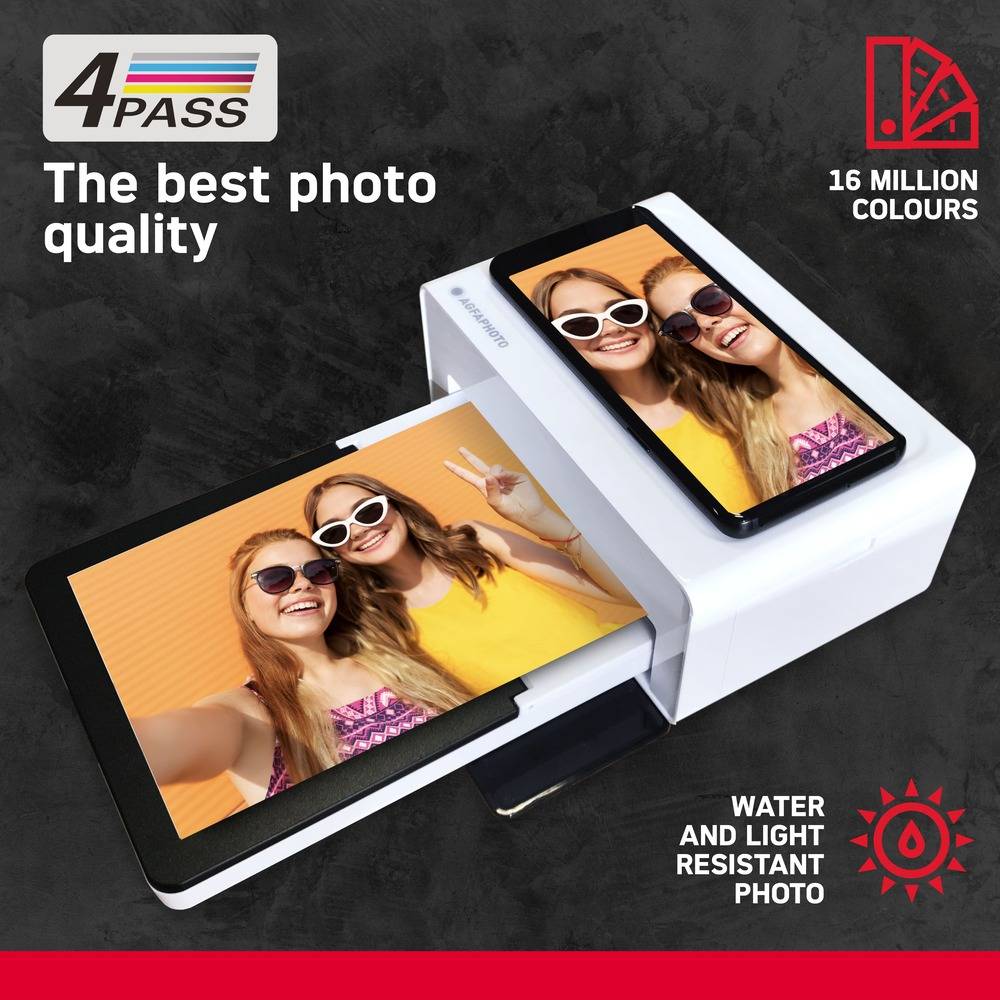 AGFAPHOTO Realipix Moments AMO46 - Imprimante Photo Smartphone 10x15 cm, Bluetooth pour Apple/Android, Sublimation Ther-2