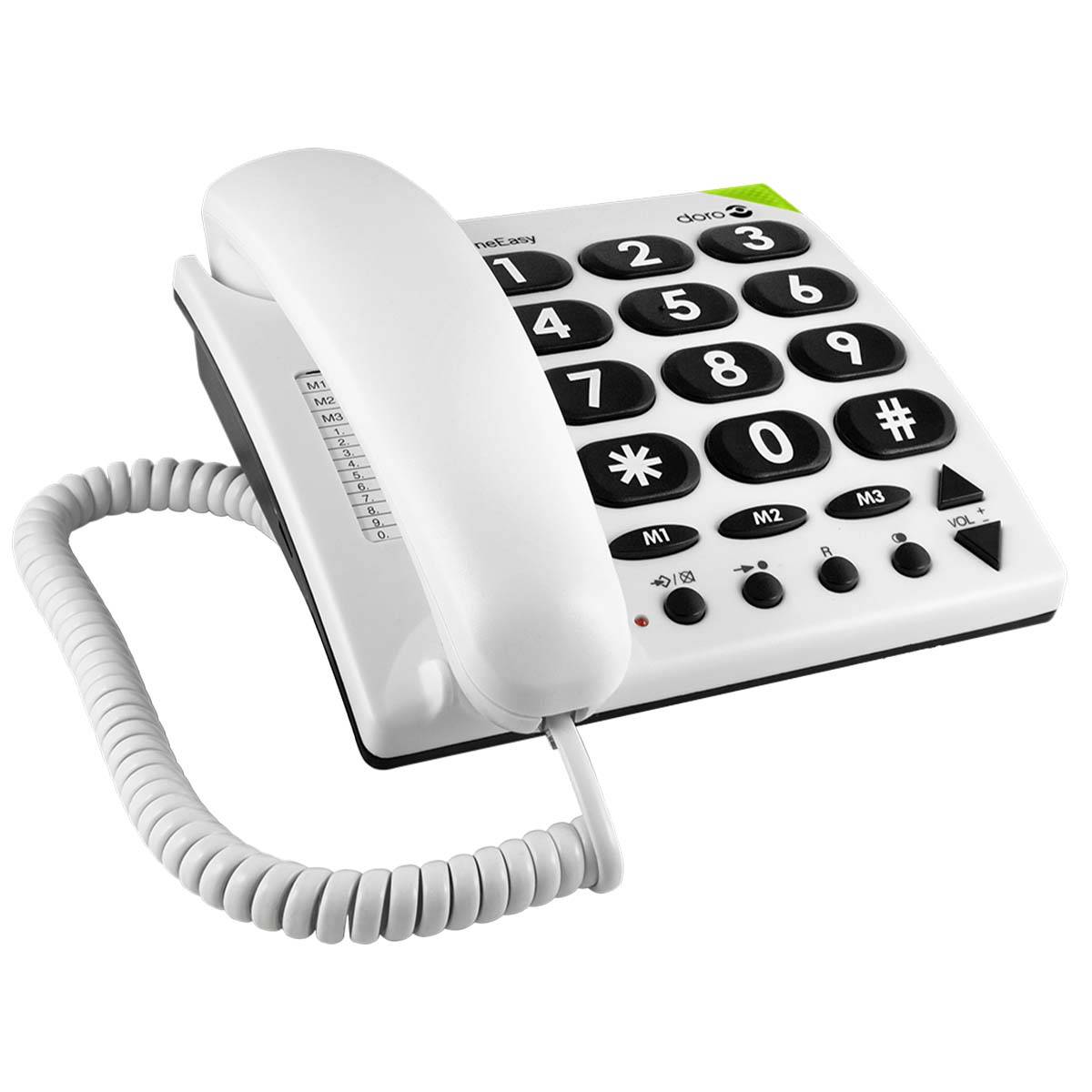 Téléphone Fixe Grosses Touches avec Mémoire Directe PhoneEasy 311C-1