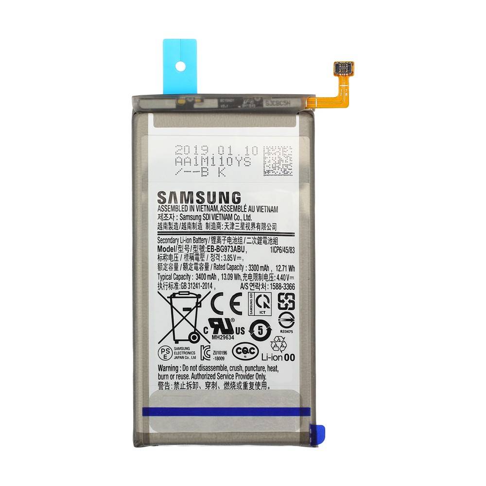 Batterie Samsung d'origine pour Galaxy S10 G973F, type EB-BG973ABU-2