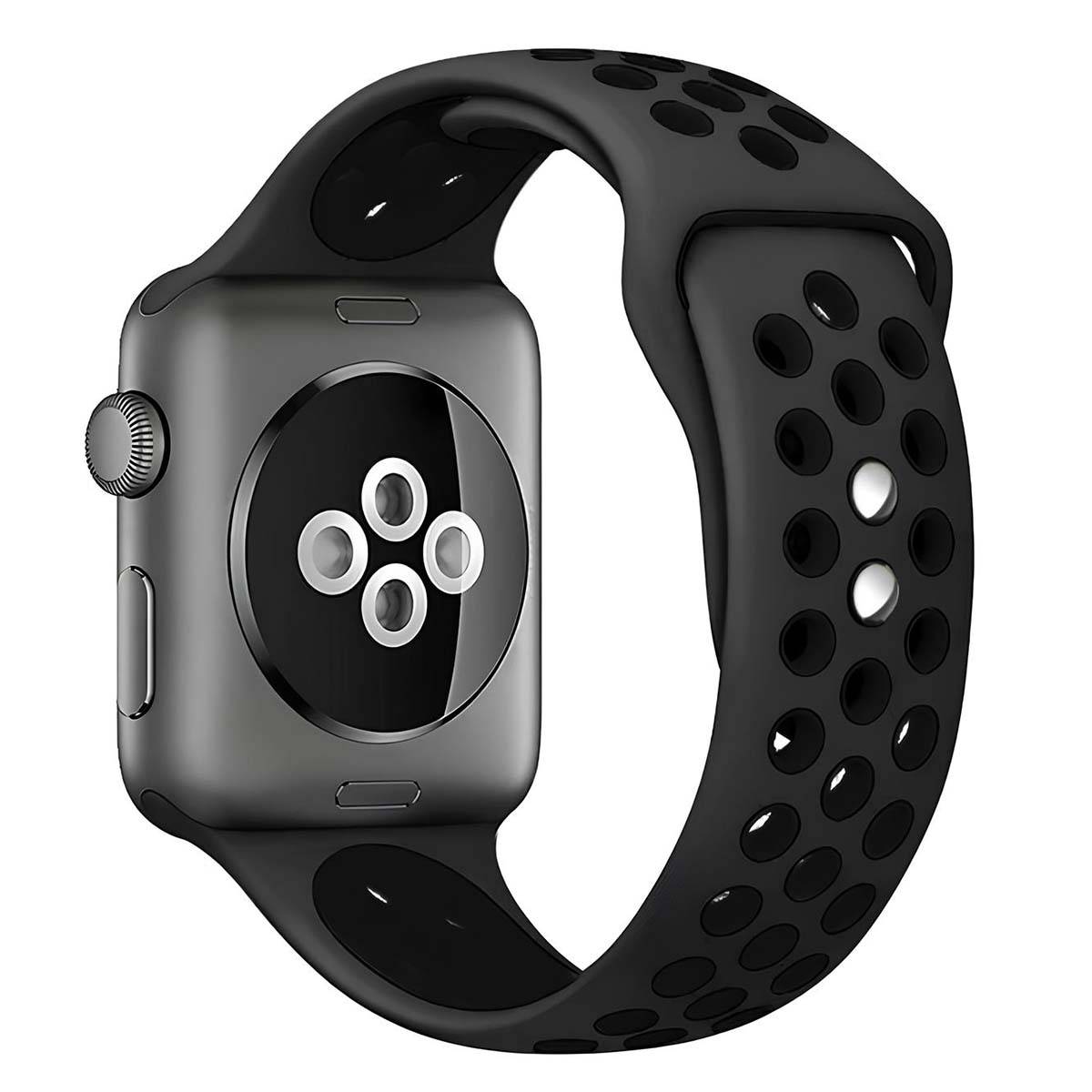 Bracelet Sport Perforé pour Apple Watch 38 / 40 / 41 mm Réglable et Souple-1
