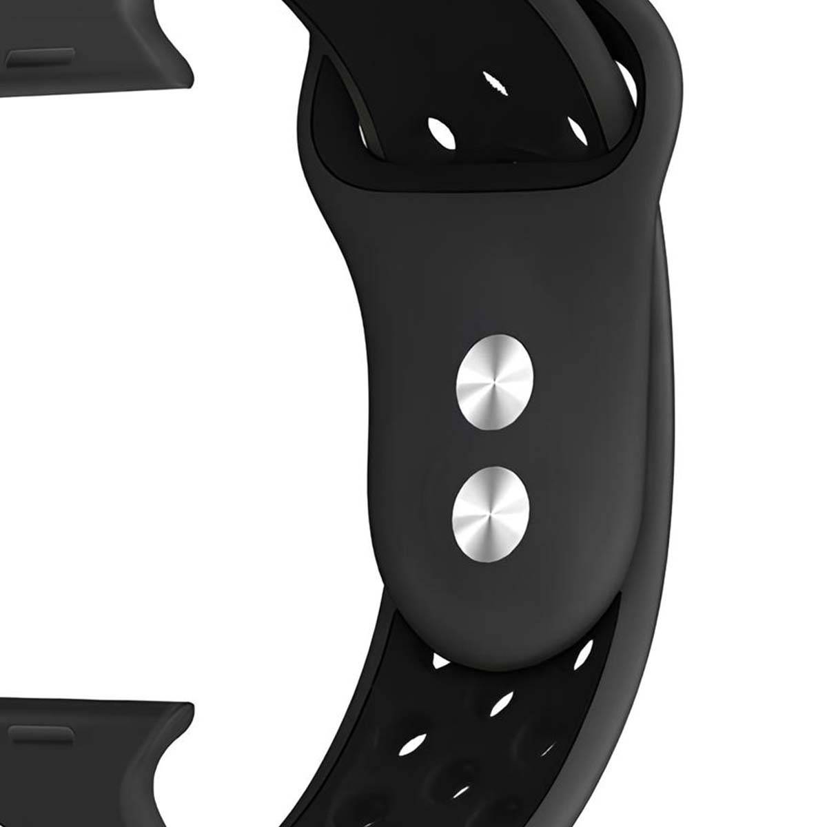 Bracelet Sport Perforé pour Apple Watch 38 / 40 / 41 mm Réglable et Souple-4