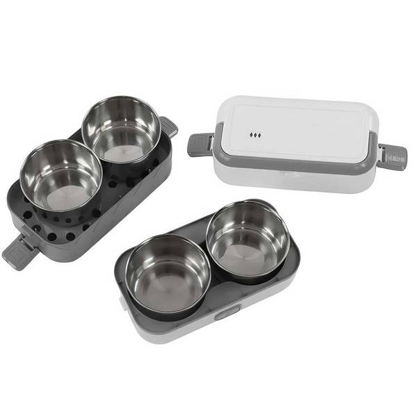 Chauffe-Repas Électrique 2 L Double Couche avec Bols Inox Amovibles