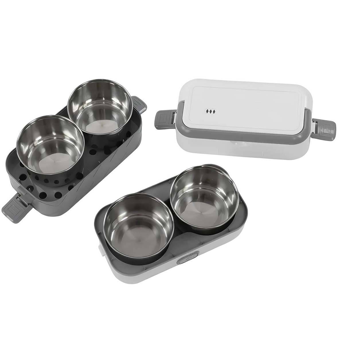 Chauffe-Repas Électrique 2 L Double Couche avec Bols Inox Amovibles-0