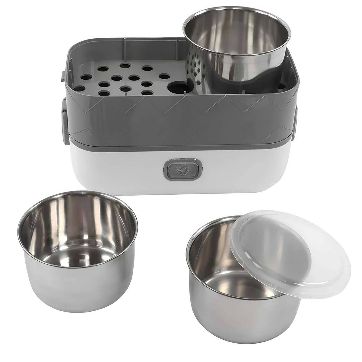 Chauffe-Repas Électrique 2 L Double Couche avec Bols Inox Amovibles-3