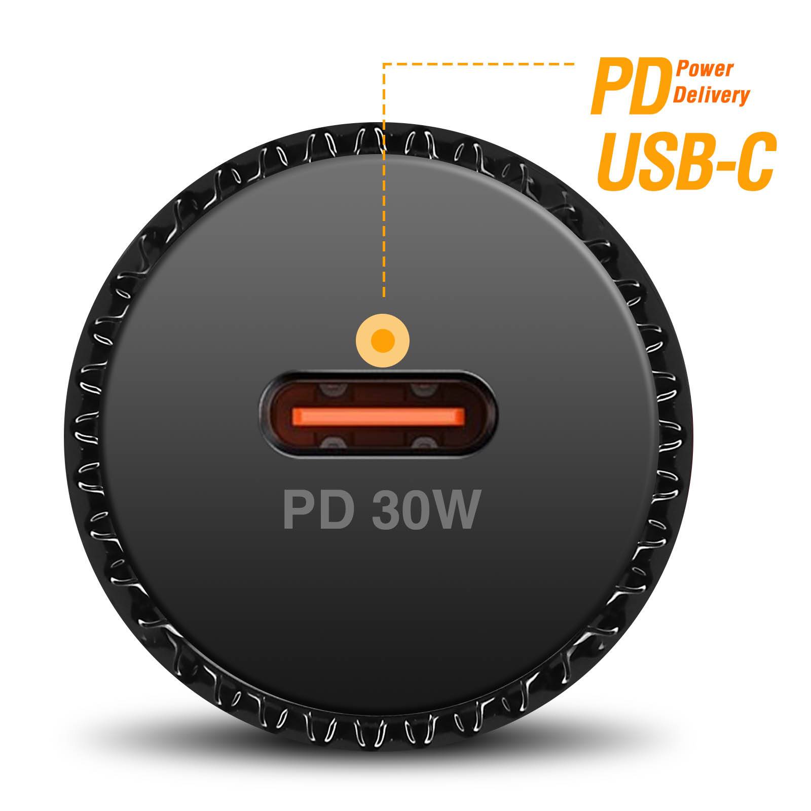 Chargeur Allume cigare Voiture USB C 30W Power Delivery Compact-3