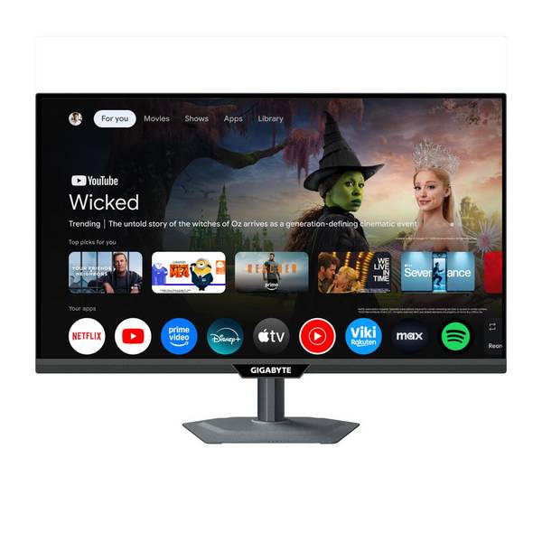 GIGABYTE M27QS Moniteur Intelligent 27” 2K QHD - Google TV, Affichage sans fil, 2560 x 1440, 180Hz, 1ms, 350 cd/m², Free