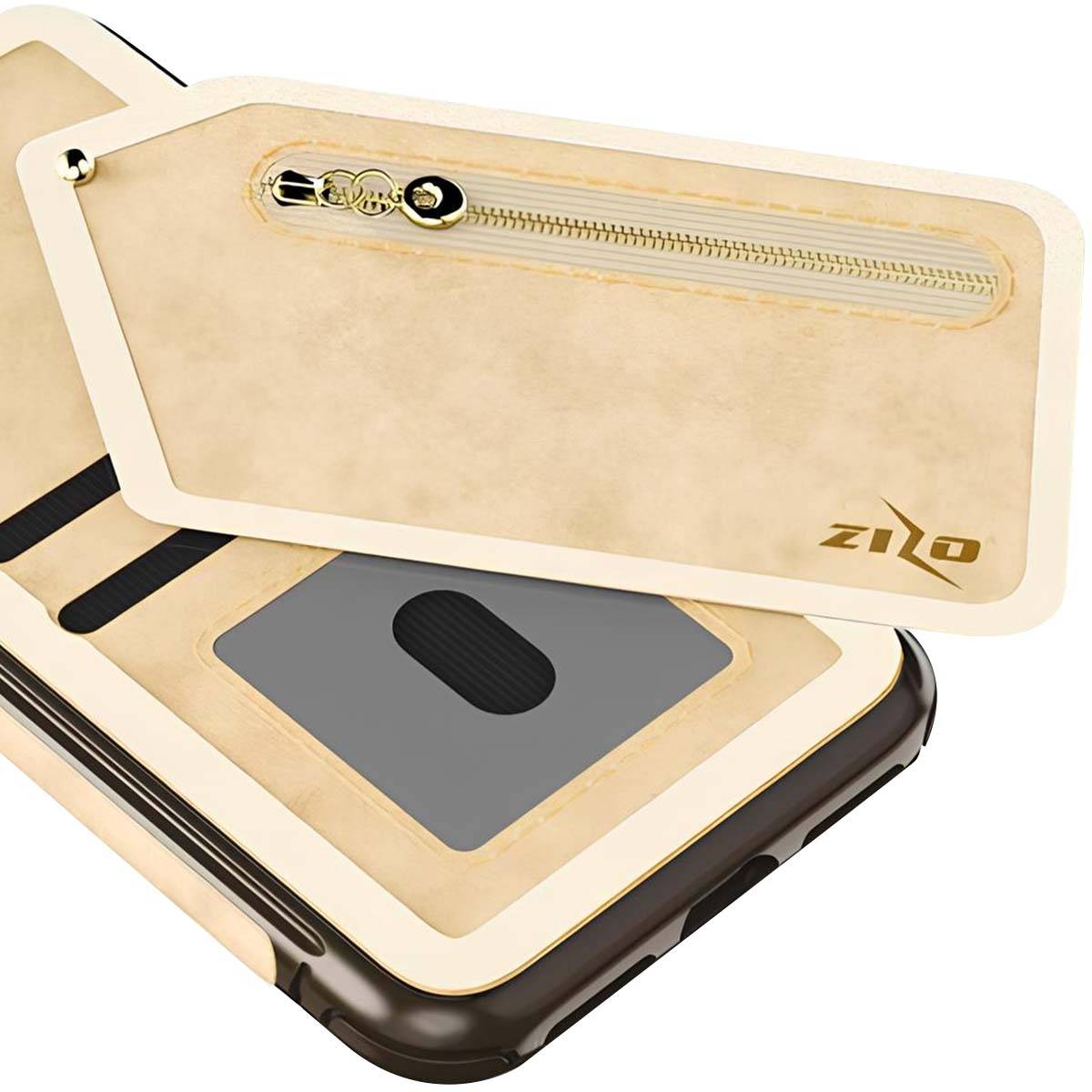 Coque Portefeuille pour iPhone X avec Poche Zippée et Protection d'Écran-3