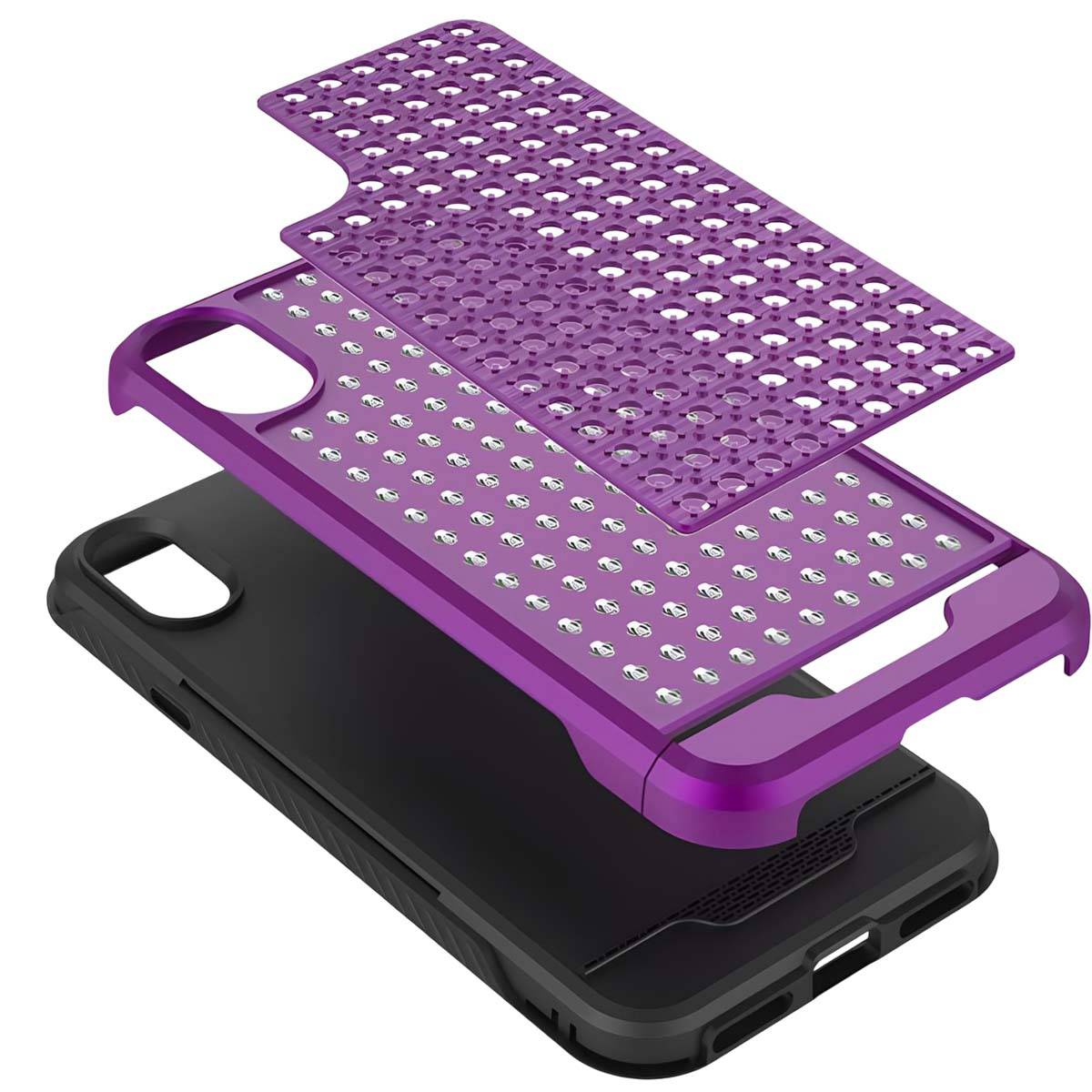 Coque Hybride pour iPhone X Rigide et Antichoc à Relief Diamanté-1