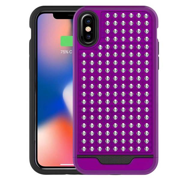 Coque Hybride pour iPhone X Rigide et Antichoc à Relief Diamanté