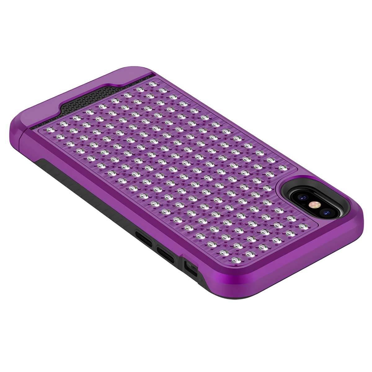 Coque Hybride pour iPhone X Rigide et Antichoc à Relief Diamanté-2
