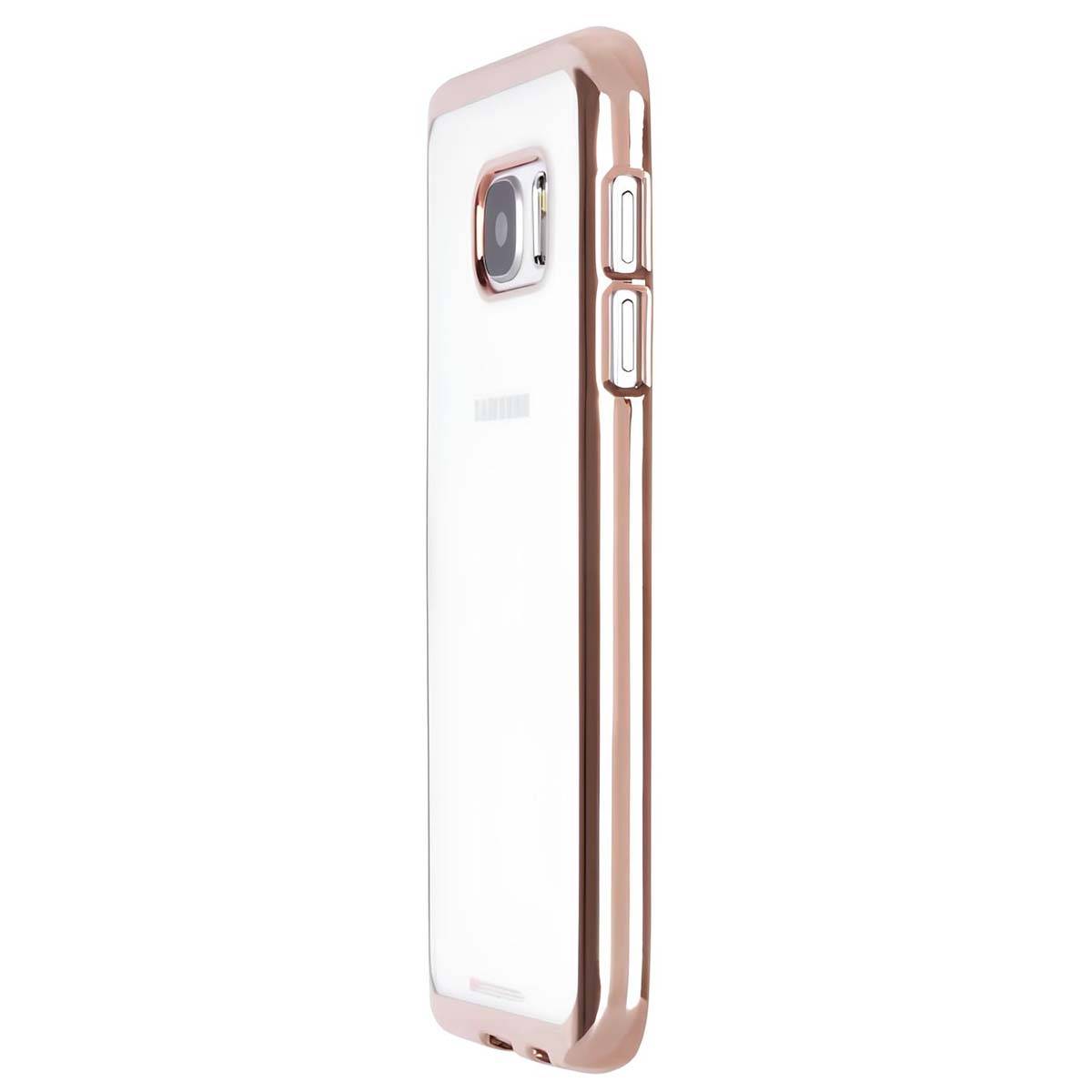 Coque pour Galaxy S7 Edge Dos Rigide et Contour Métallisé-1