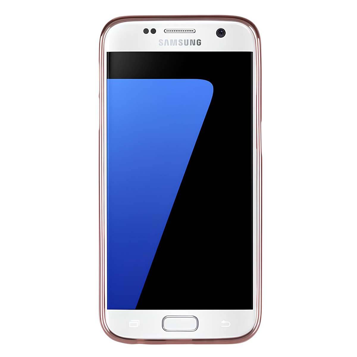Coque pour Galaxy S7 Edge Dos Rigide et Contour Métallisé-2