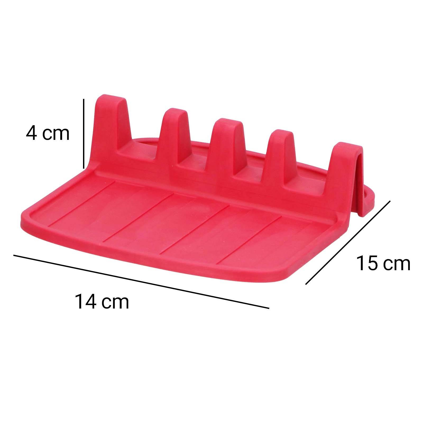 Porte-cuillère Compact en Silicone Antidérapant 15x14cm-1