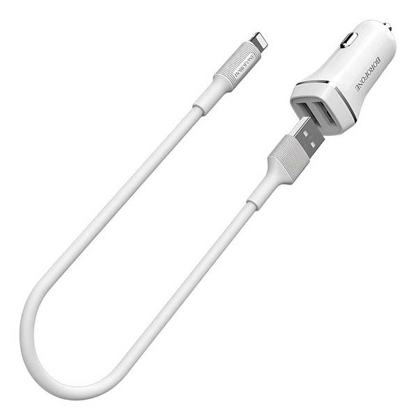 Chargeur Voiture avec 2 ports USB-A + Câble Lightning Charge Rapide