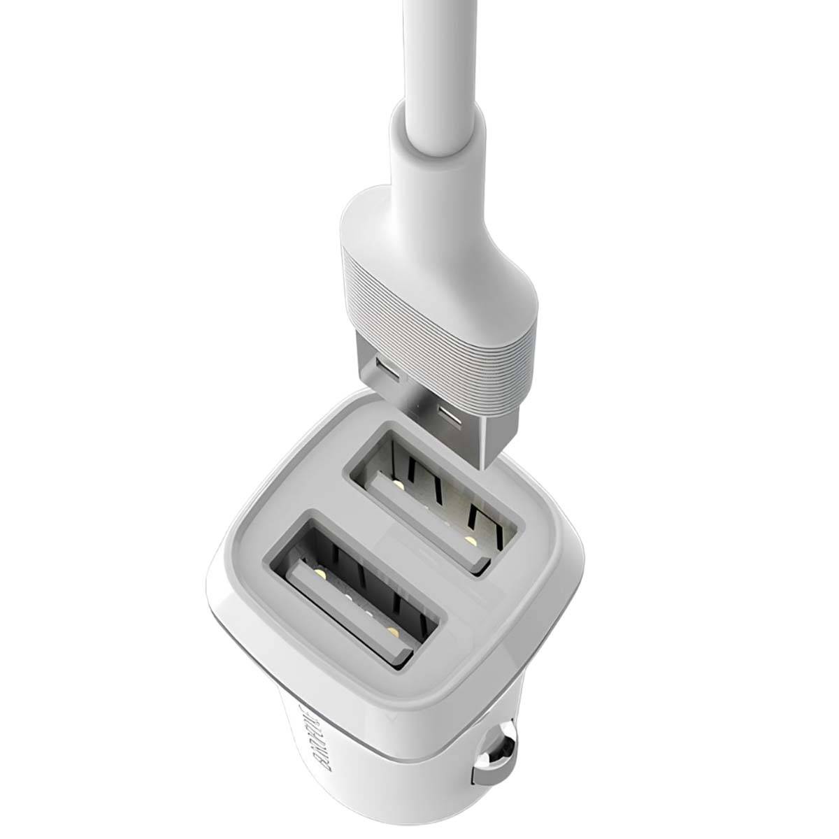 Chargeur Voiture avec 2 ports USB-A + Câble Lightning Charge Rapide-2