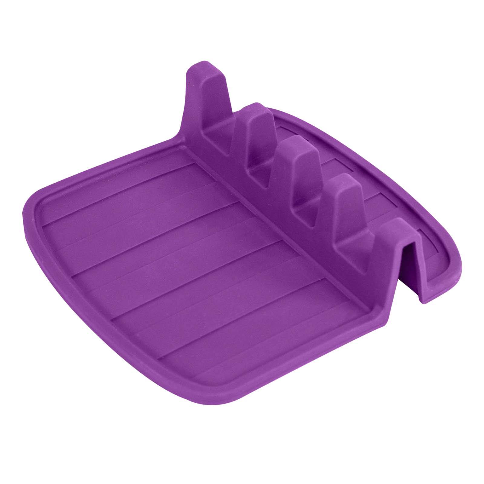 Porte-cuillère Compact en Silicone Antidérapant 15x14cm-1