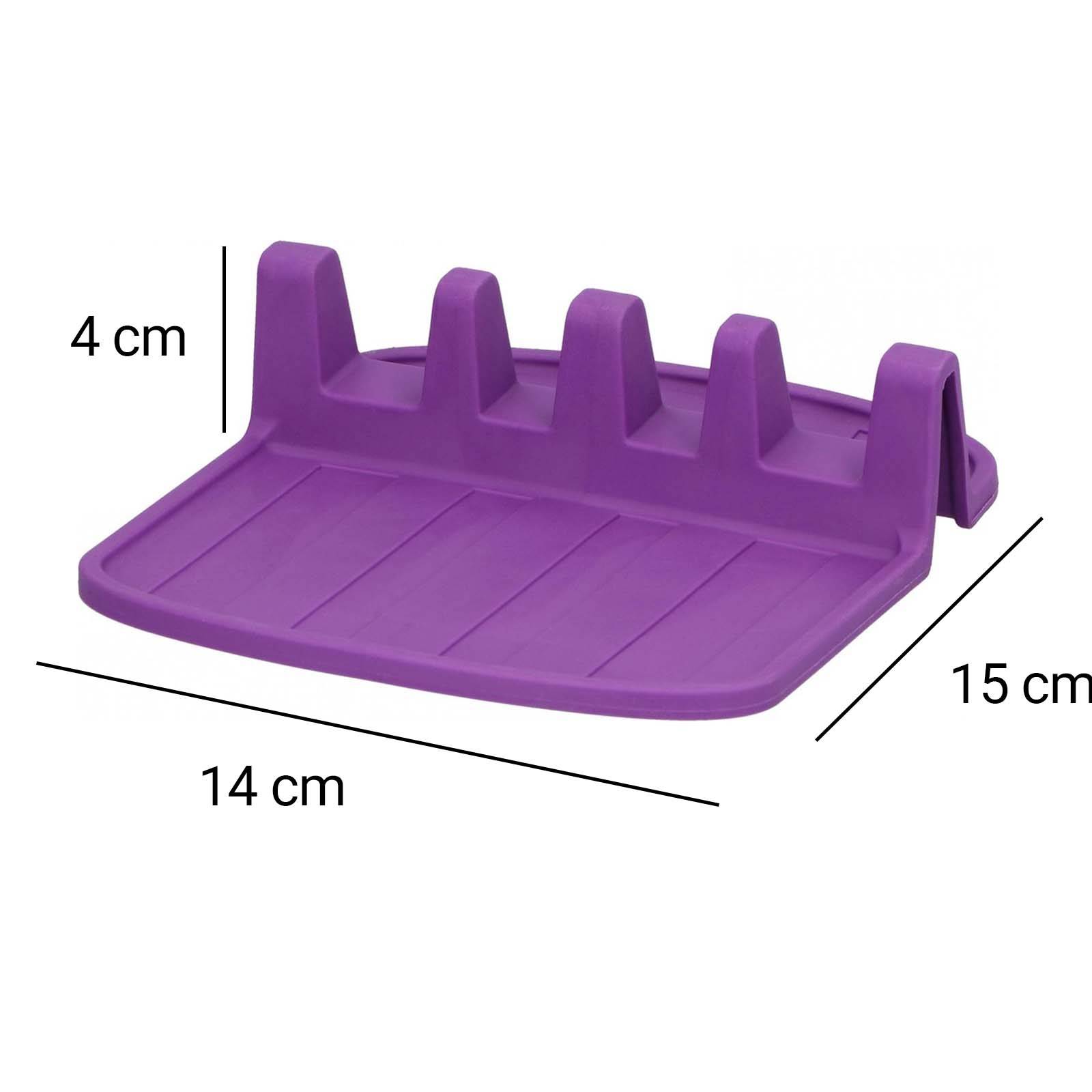 Porte-cuillère Compact en Silicone Antidérapant 15x14cm-2