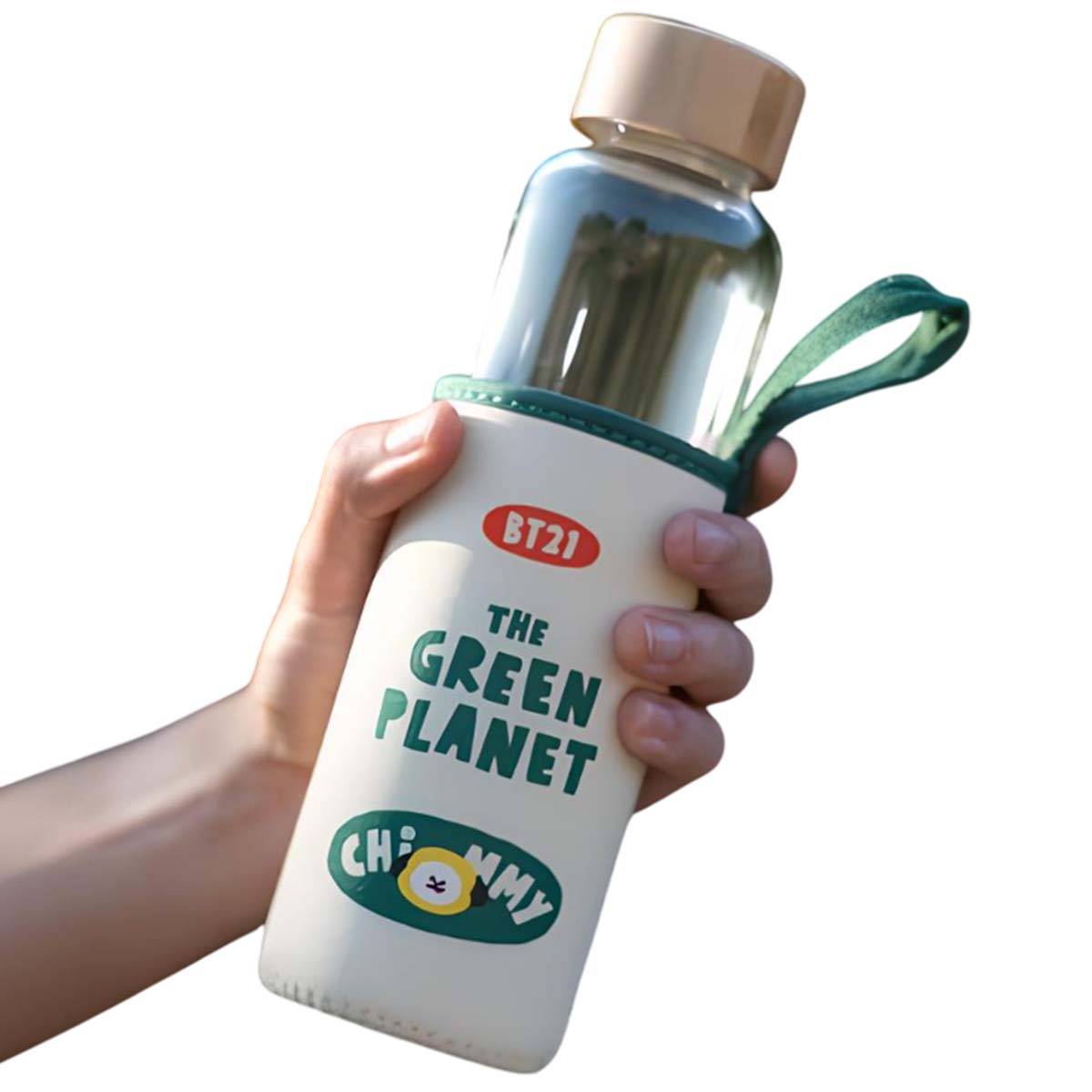 Gourde en Verre 500ml Réutilisable Motif CHIMMY avec Étui-1