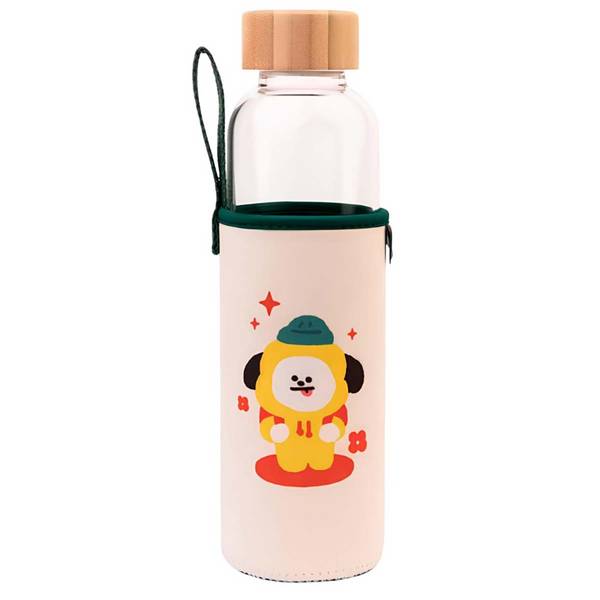 Gourde en Verre 500ml Réutilisable Motif CHIMMY avec Étui