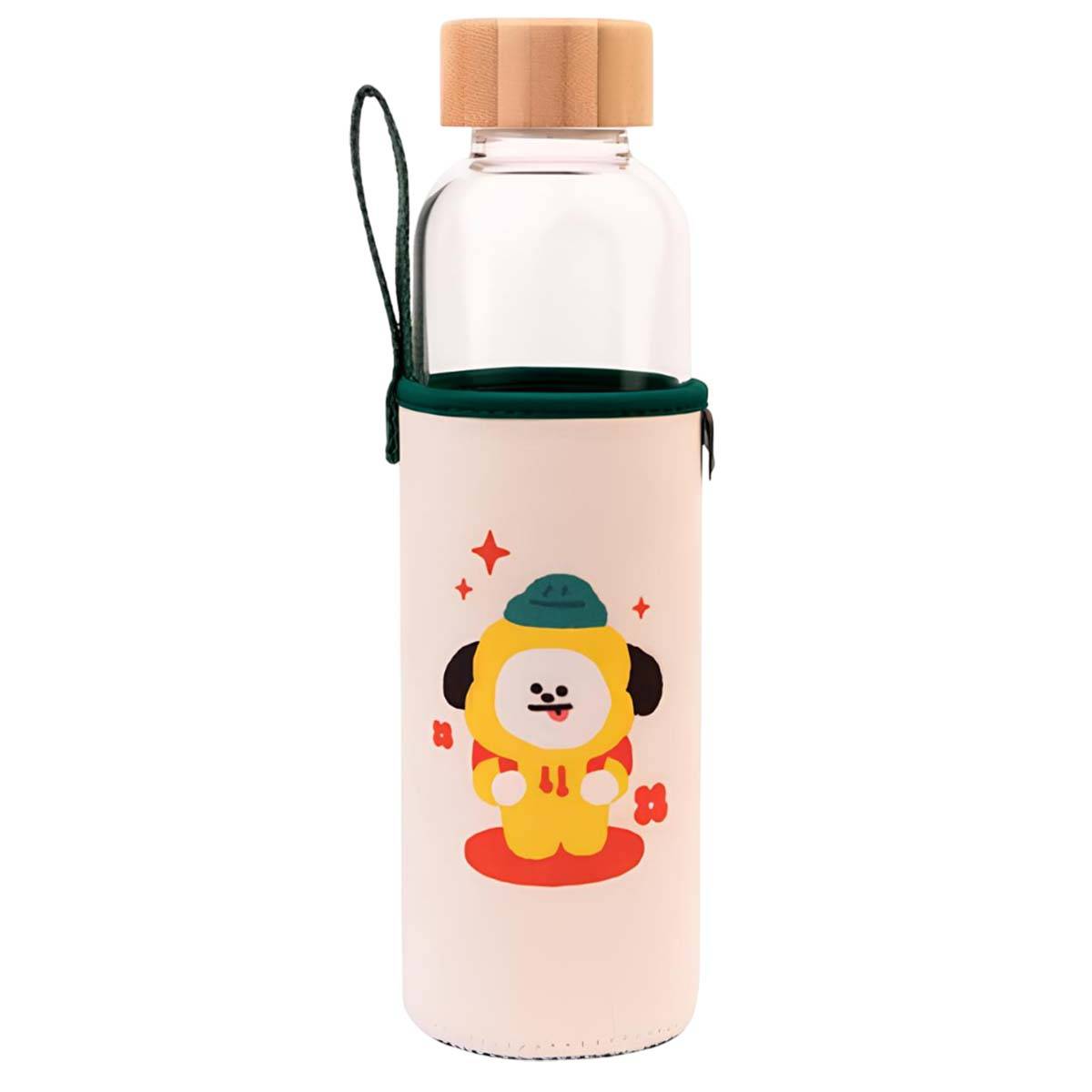 Gourde en Verre 500ml Réutilisable Motif CHIMMY avec Étui-0