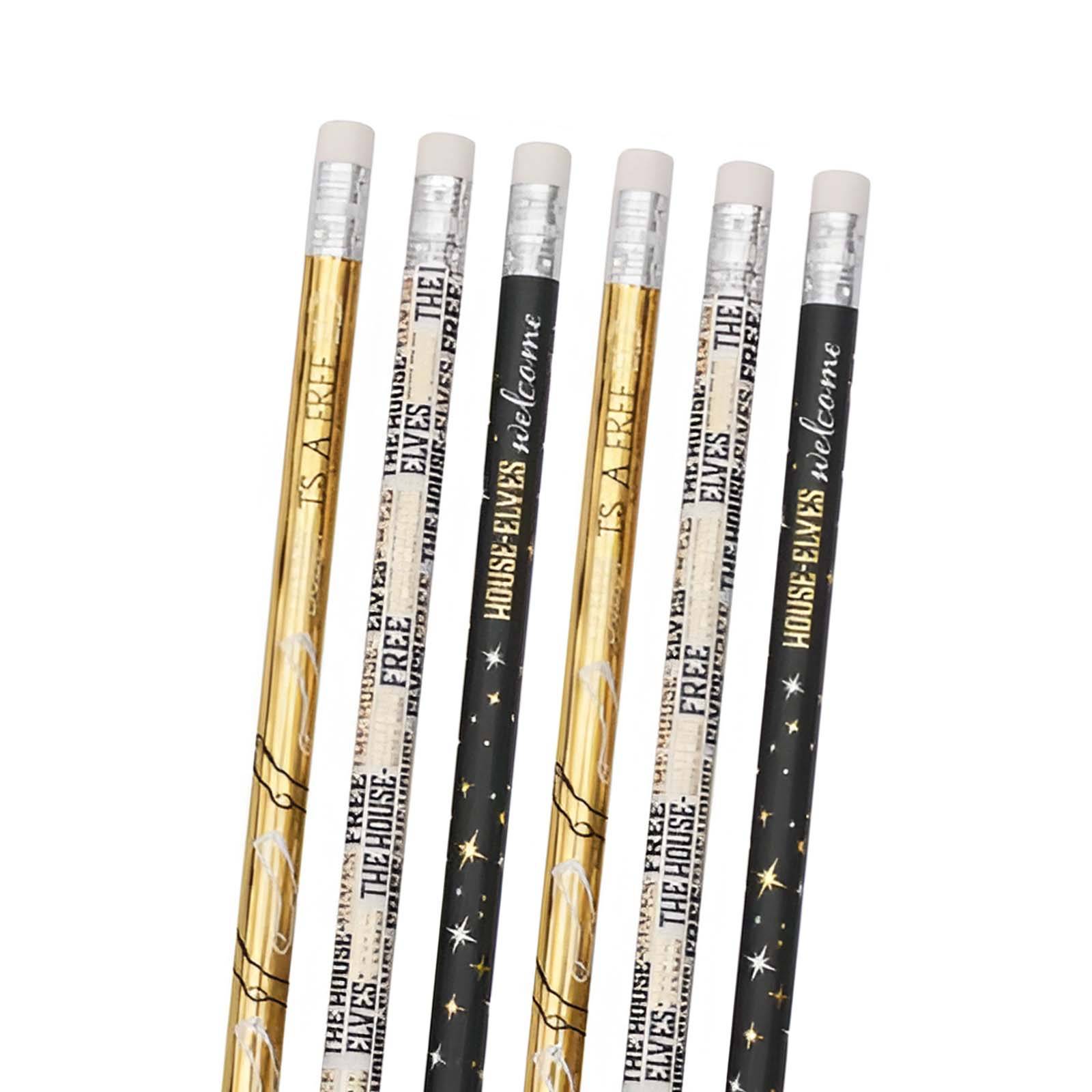 Set de 6 Crayons en Bois avec Gomme Dobby l’Elfe Libre-1