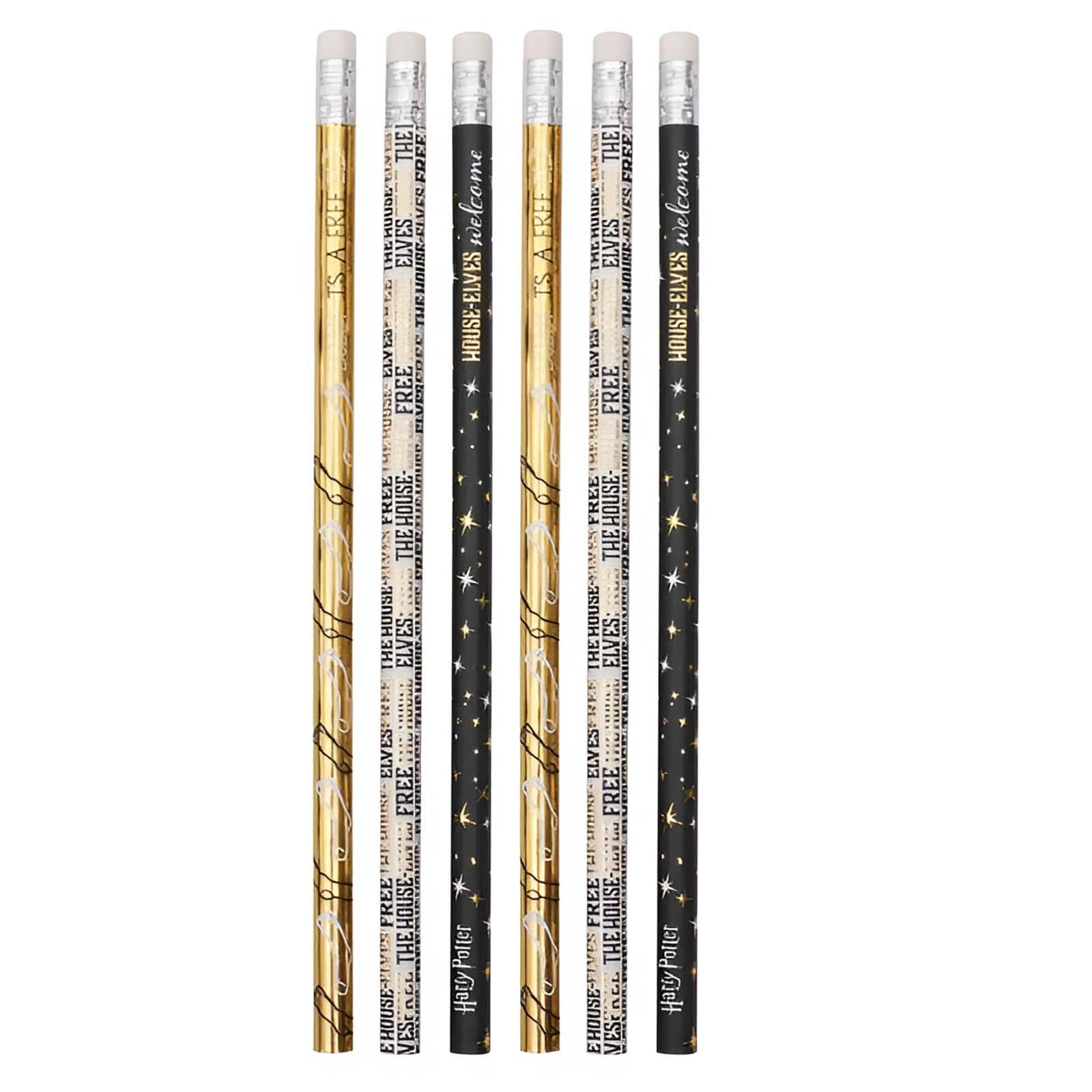 Set de 6 Crayons en Bois avec Gomme Dobby l’Elfe Libre-0