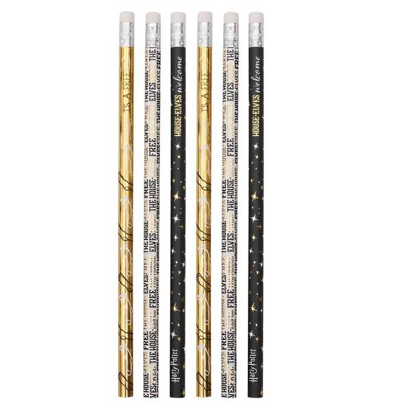 Set de 6 Crayons en Bois avec Gomme Dobby l’Elfe Libre