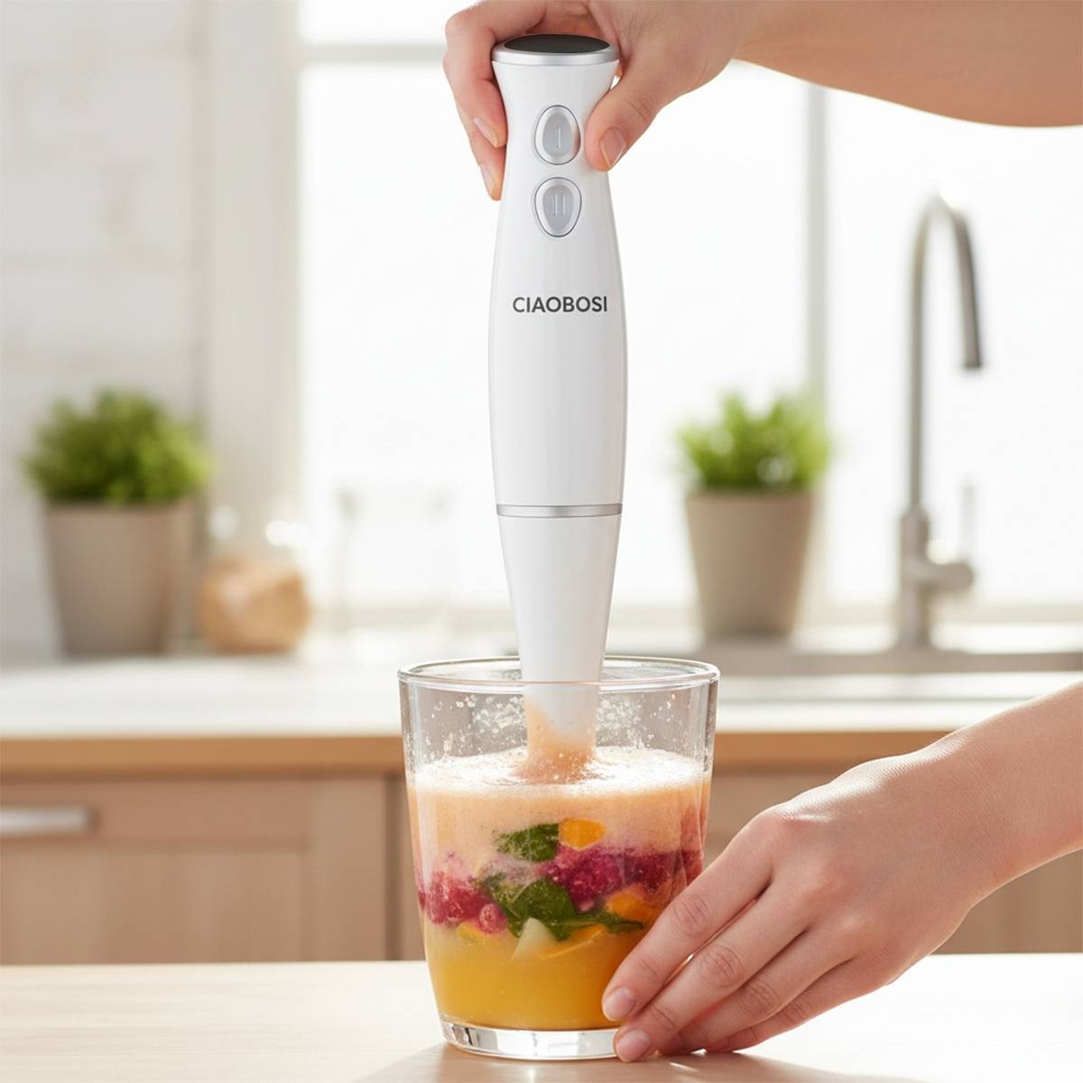 Mixeur Plongeant Multifonction 300W avec Lame en Acier Inoxydable-2
