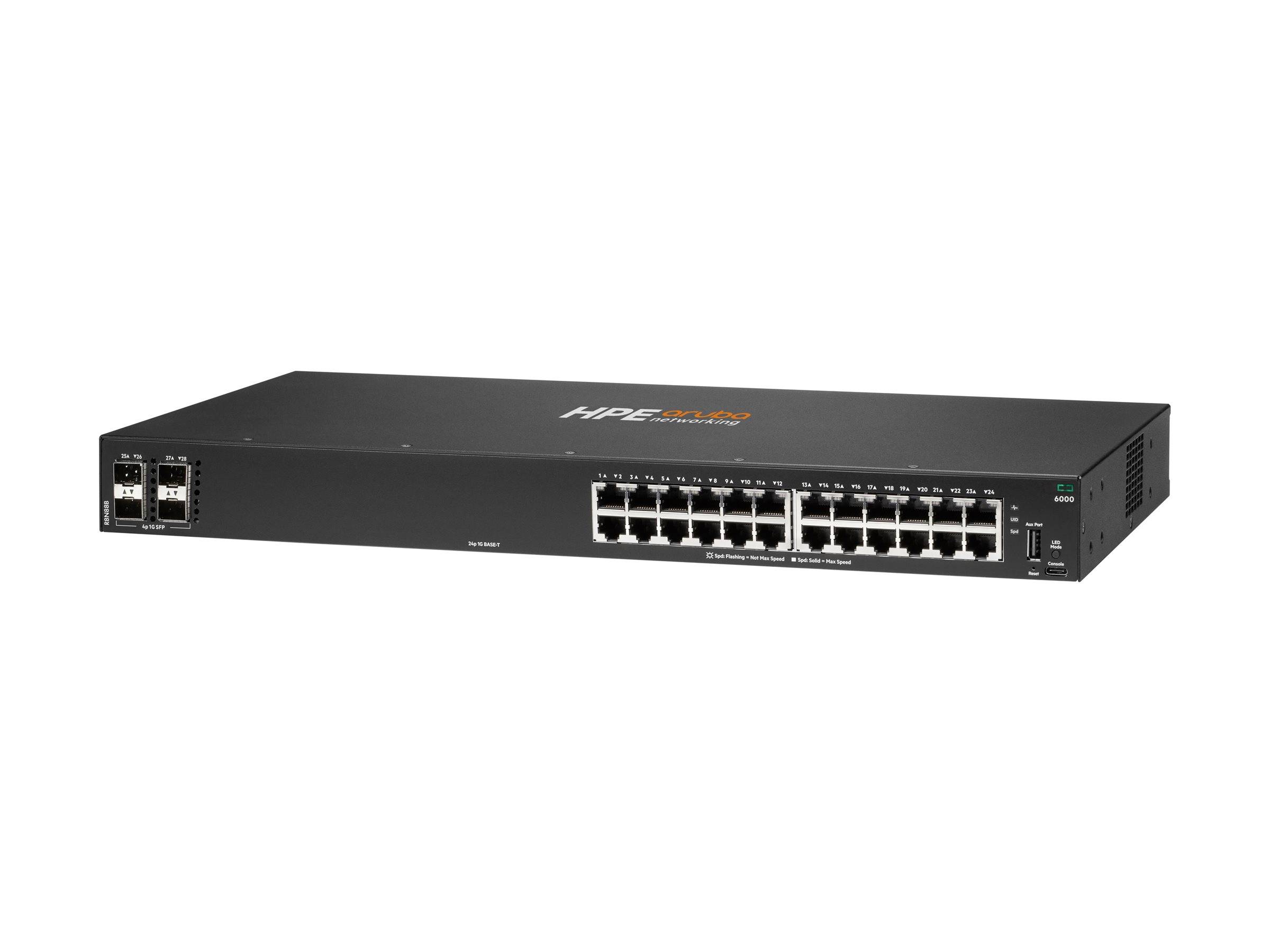 HPE Aruba Networking CX 6000 24p 10M/100M/1G 4p SFP 1G Switch EU en-0