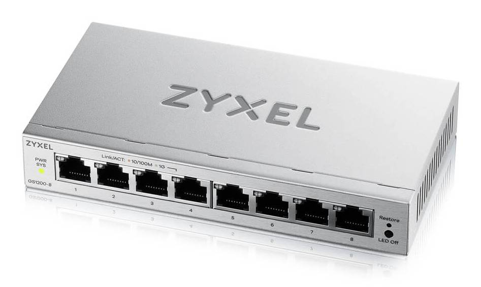 Zyxel GS1200-8V3, Géré, L2, Gigabit Ethernet (10/100/1000), Full duplex, Bureau