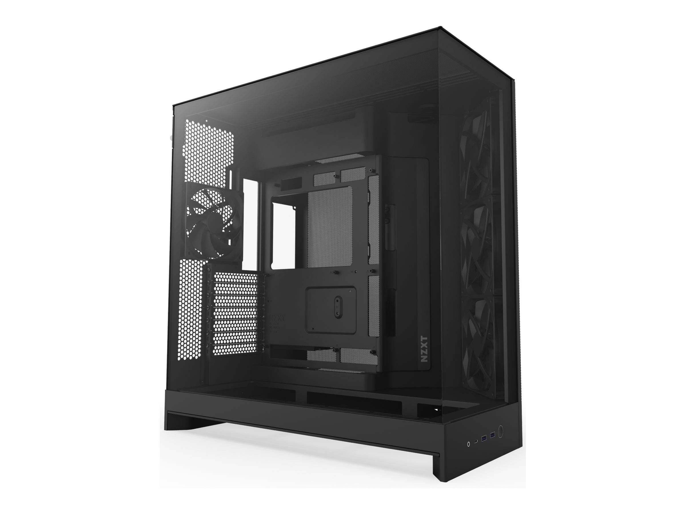 NZXT H9 Flow, Midi Tower, PC, Noir, ATX, EATX, micro ATX, Mini-ITX, Mesh, SGCC, Verre trempé, 16,5 cm-0