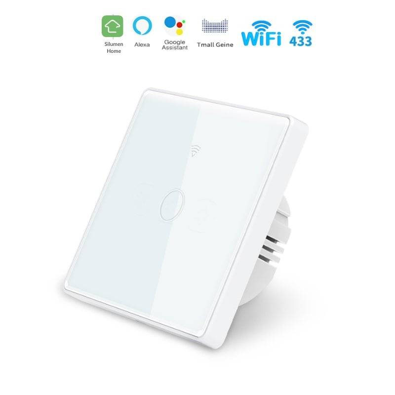 Interrupteur Mural Simple Connecté Wifi Tactile BLANC - Silumen Home - SILAMP-0