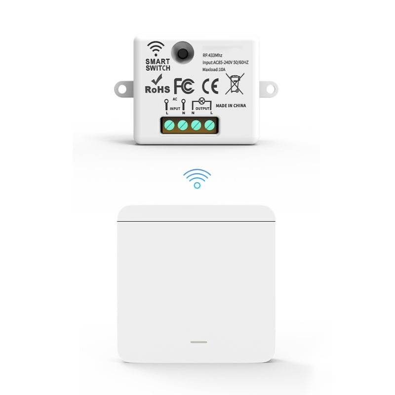 Interrupteur Mural sans Fil Bouton Simple avec Récepteur 220V 10A - SILAMP-0