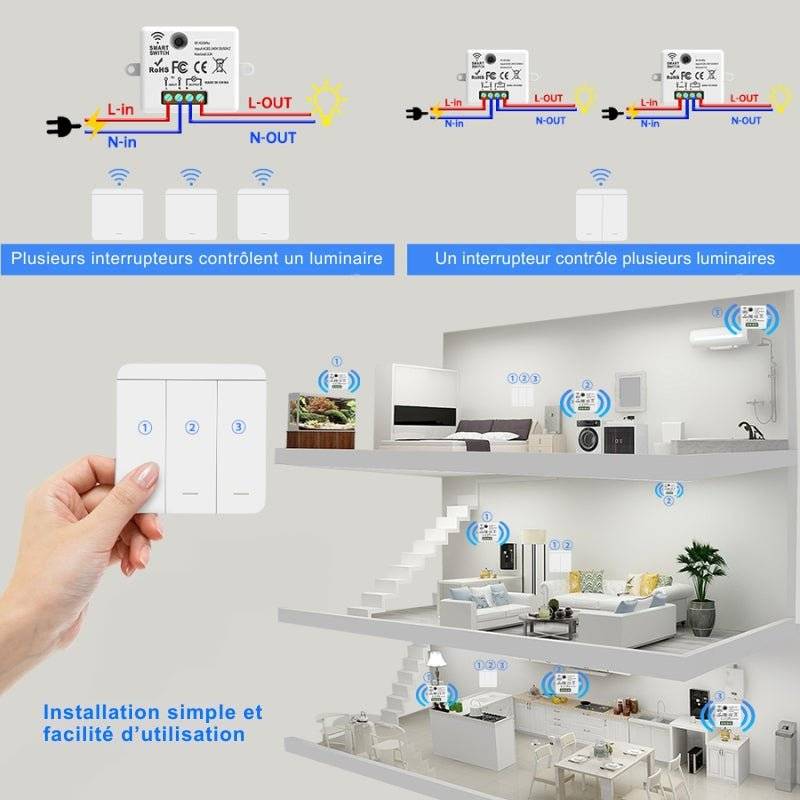 Module pour Interrupteur sans Fil 10A 300W max - SILAMP-2